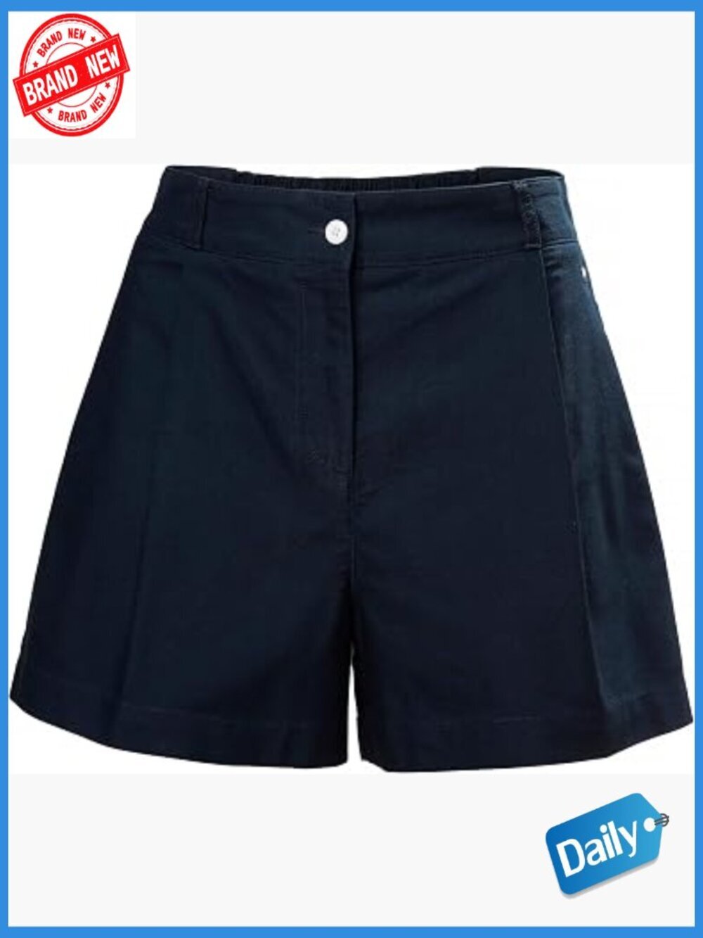Women's Lightweight Cotton Shorts Relaxed Fit Snap Zip Closure
